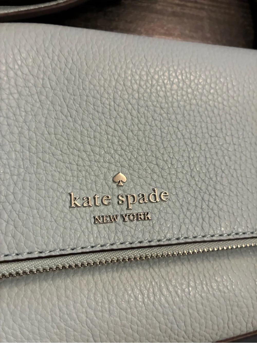 kate spade light blue pebbled leather crossbody bag